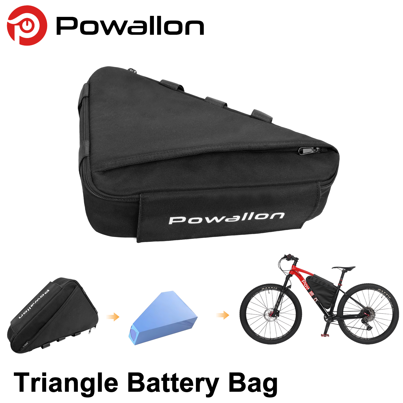 Mountain Biking Bag - E-Bike Triangle Battery Bag Waterproof Bicycle