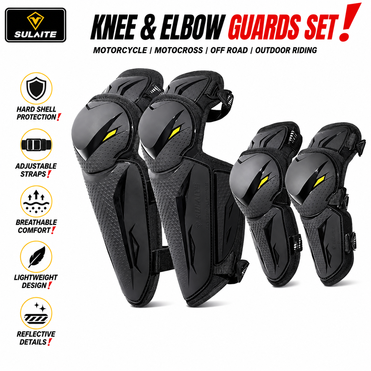 SULAITE Mtb Knee Pads Motorcyc - огляд і ціна Mountain Biking Elbow Pads